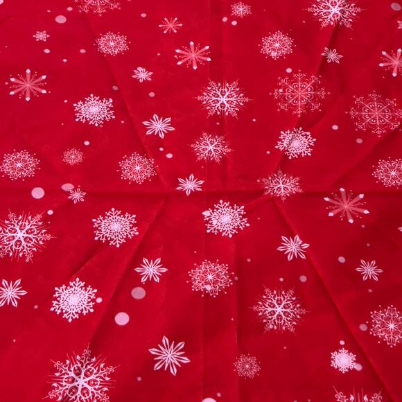 Christmas Reindeer Snowflake Round Red Tablecloth Global Recycled Standard 62" - Picture 10 of 12